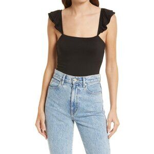 New Lulu's | Repeat After Me Sleeveless Bodysuit in Black